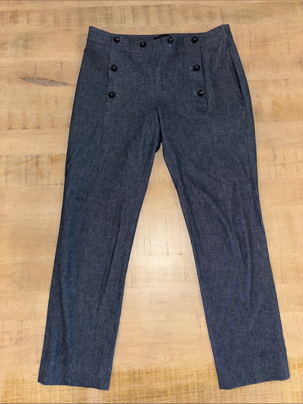 Banana Republic Sloane Chambray Denim-Like Trouser Pants Sailor 8 $90 Preppy